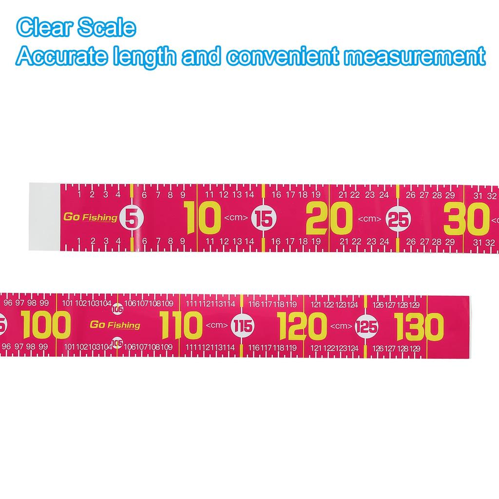 PATIKIL Adhesive Fish Waterproof Fish Measuring Tape Sticker Tape for Fishing and Rose Red 3-Pack 51" Ruler, Boats, Kayaks, Workbenches,