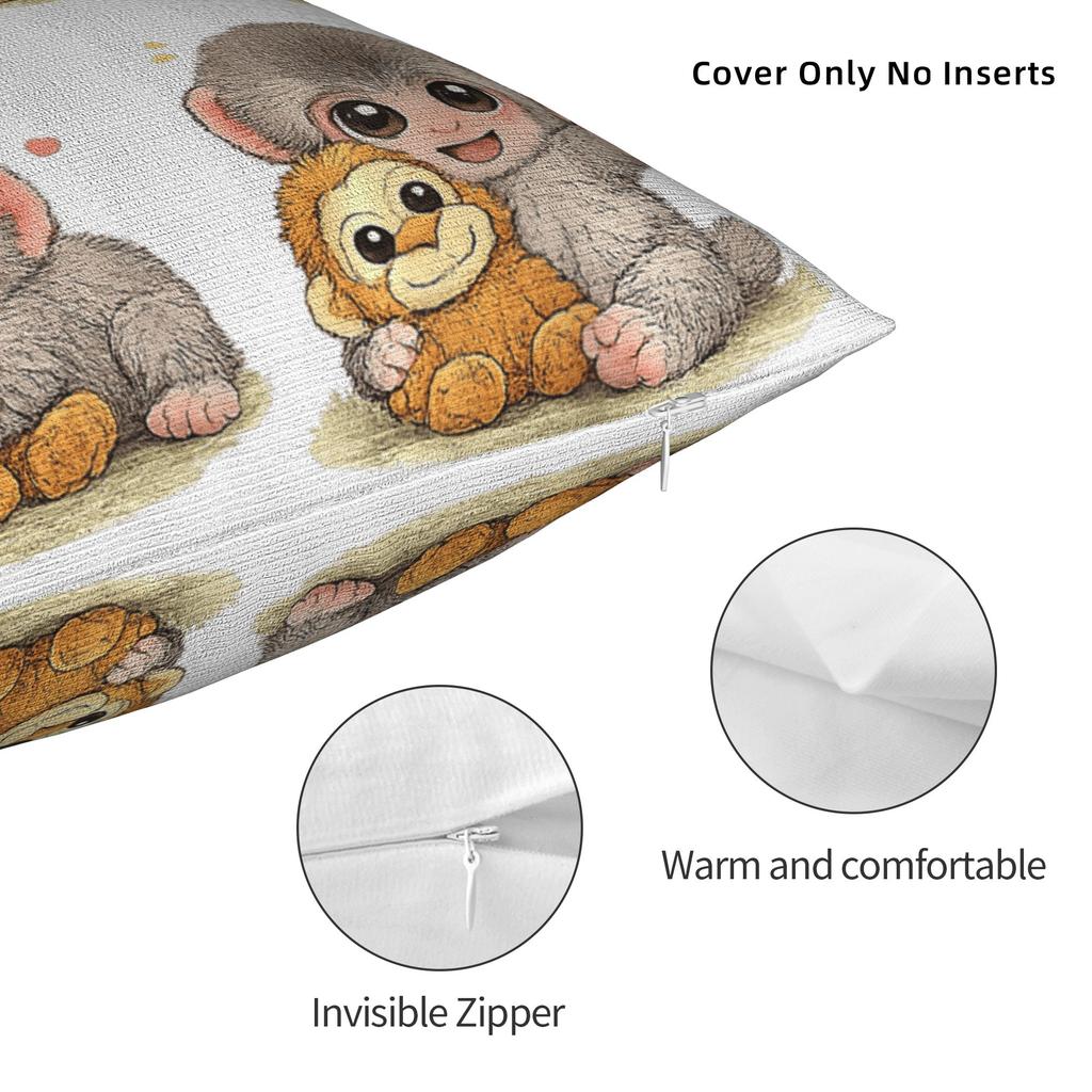 Pillow Cover Cute Baby Monkey Punch Plush Hugging Lover Monkey Team Punch Cute Funny Pillow Case For Living Room Pillowcases