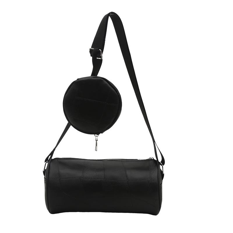 

Сумка для матери и ребенка, женская, 2024, начало осени, новая модная высококачественная сумка-цилиндр из твила на одно плечо через плечо чёрный