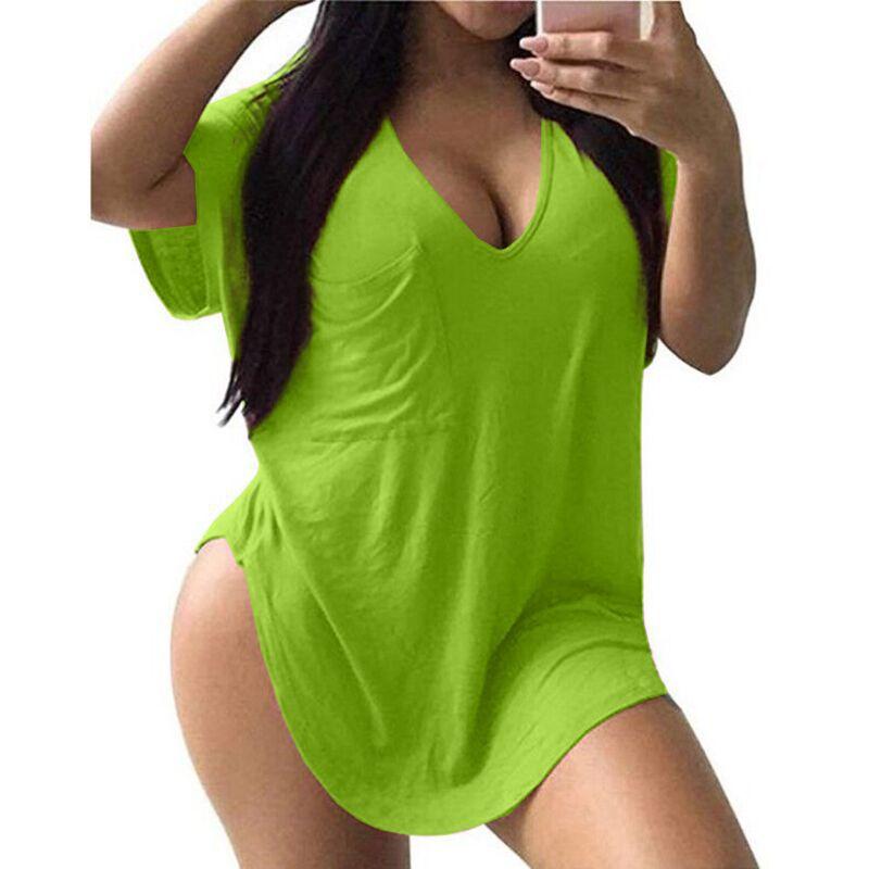 Oversized Tshirts for Women Workout Plus Size Tops V Neck Short Sleeve Shirts Casual Loose Fit Basic Tees