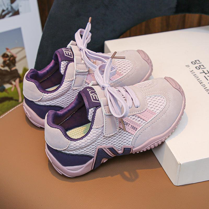 

Girls Color Block Training Shoes - Lightweight & Soft Sole, 2026 Spring/Autumn Outdoor Sports Sneakers for Kids 26 фіолетовий