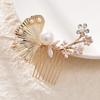 Bridal accessories hair comb luxury wedding dance retro hair accessories handmade golden pearl hair comb