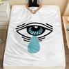 Blue Eye Tear Flannel Throw Blanket – Stylish Aesthetic Design, Soft Cozy Fleece for Couch, Bed, Office & Travel