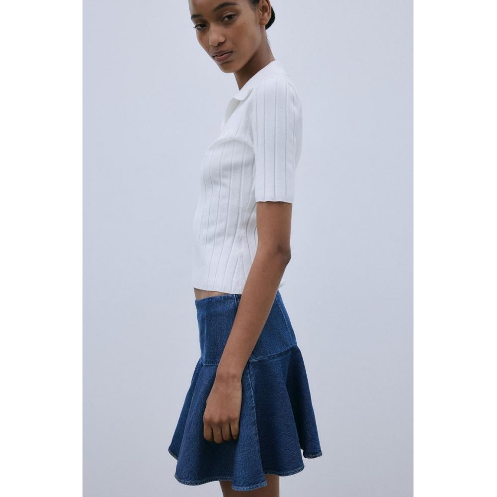 

Расклешенная мини-юбка HM джинсовая синяя