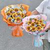 Hand-Knitted Crocheted Sunflower Bouquet Graduation Flowers Gifts Finished Product Teacher'S Day Graduation Season Bouquet