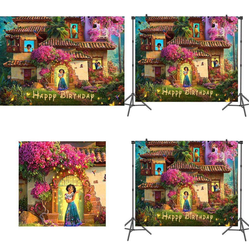 Premium Vinyl Encanto Mirabel Birthday Party Decor Backdrop Banner