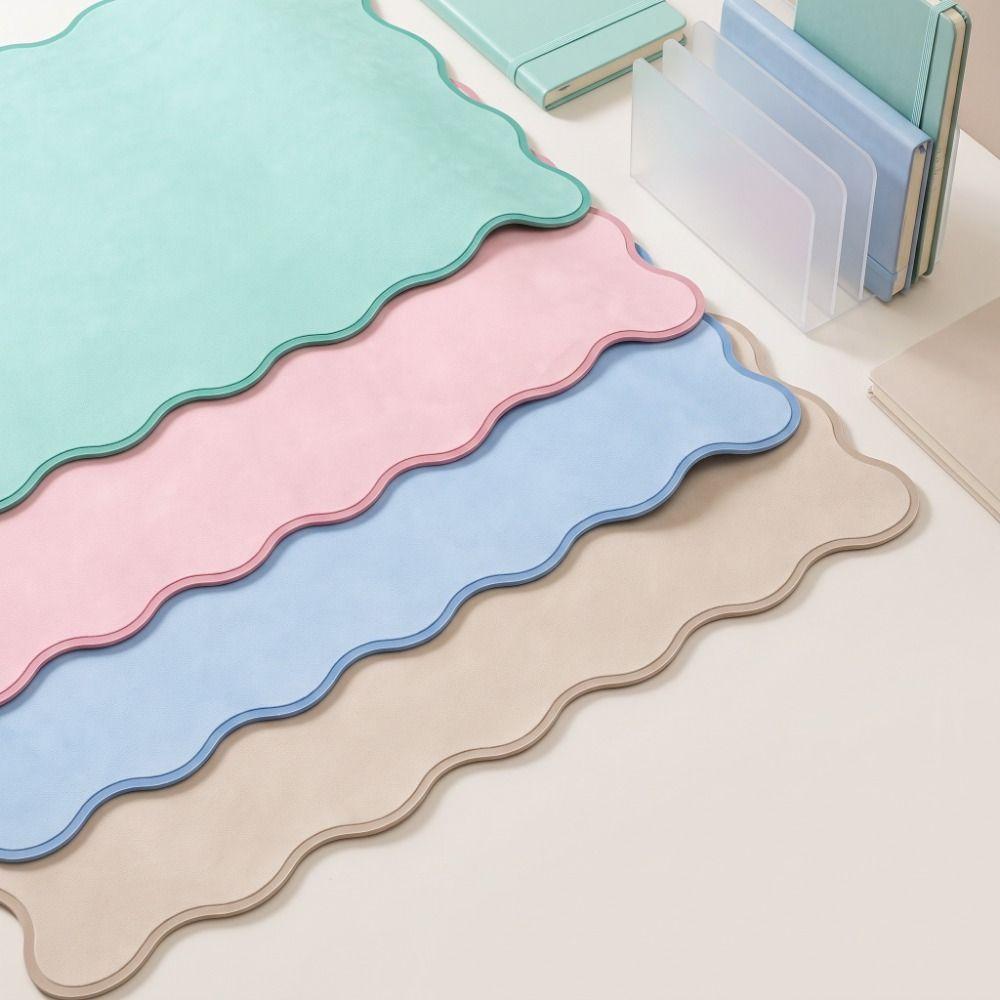 Non Slip Mouse Pad PU Leather Keyboard Mat Sweet Table Mat Home Decor