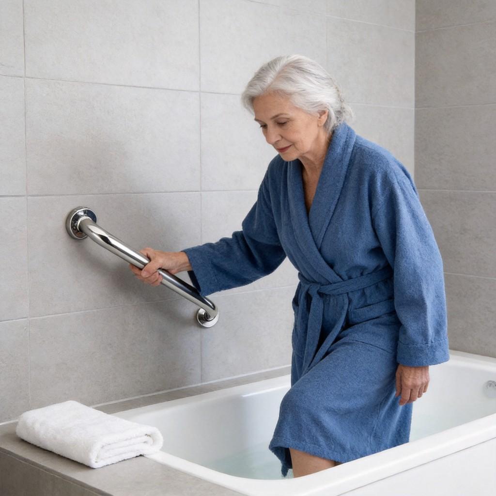 Stainless Steel Toilet Support Bar For Seniors And Disabled Non Slip Bathroom Safety Handle