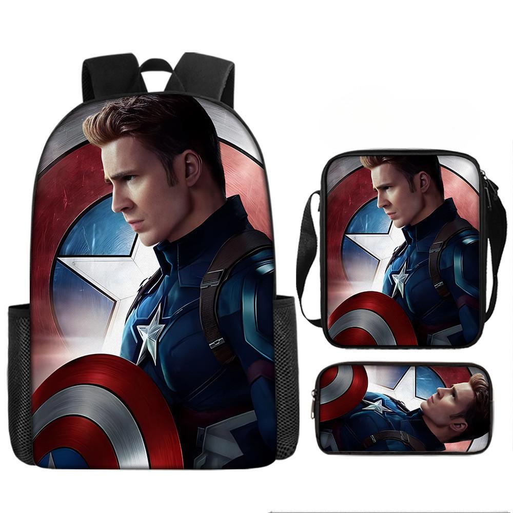 Printed Avengers The Backpack Set Oxford Fabric Pencil Case Essentials School