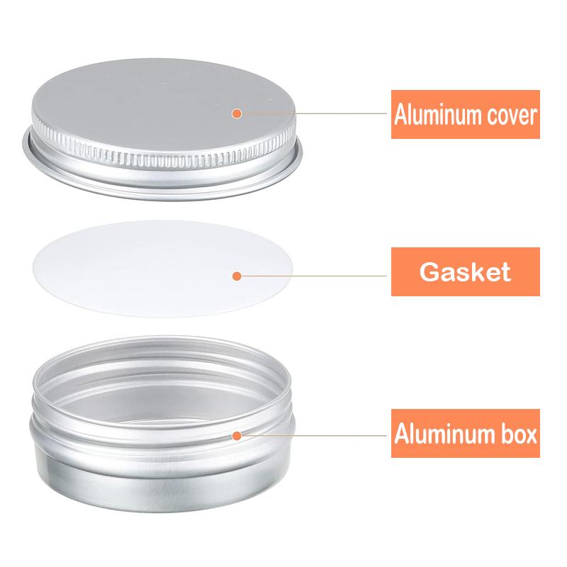 5 Ml 10 Ml 15 Ml 30 Ml 50 Ml 80 Ml Round Aluminum Box Tin Can Screw Lid Storage Scented Candle Lip Balm Oil Empty Jar 10 Pcs