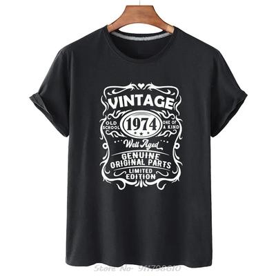 Oversized Birthday Anniversary T-shirts 1964 1974 1984 Family Party Cotton T Shirt Short Sleeve Tshirt Vintage Tee Gift Clothes