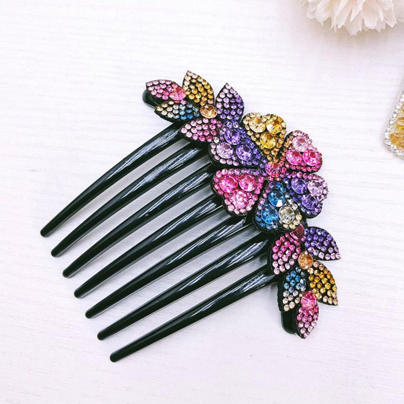 Kristallen Strass Bloemen Haar Kammen Clip Vintage Haarspelden Bruids Bruiloft Hoofddeksel Dames Haar Accessoires Schijf Hoofddeksels Banden gray