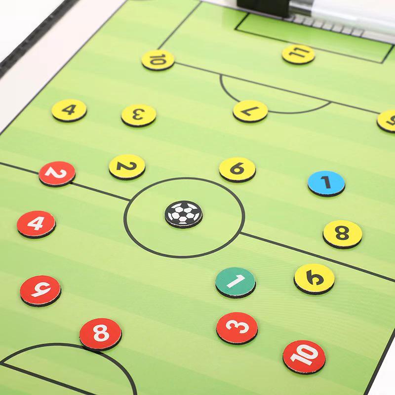 Foldable Magnetic Football Coaching Board with Chess Pieces and Pen