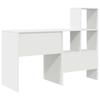 White Desk with Shelf 131.5 x 50 x 106.5 cm Engineered Wood