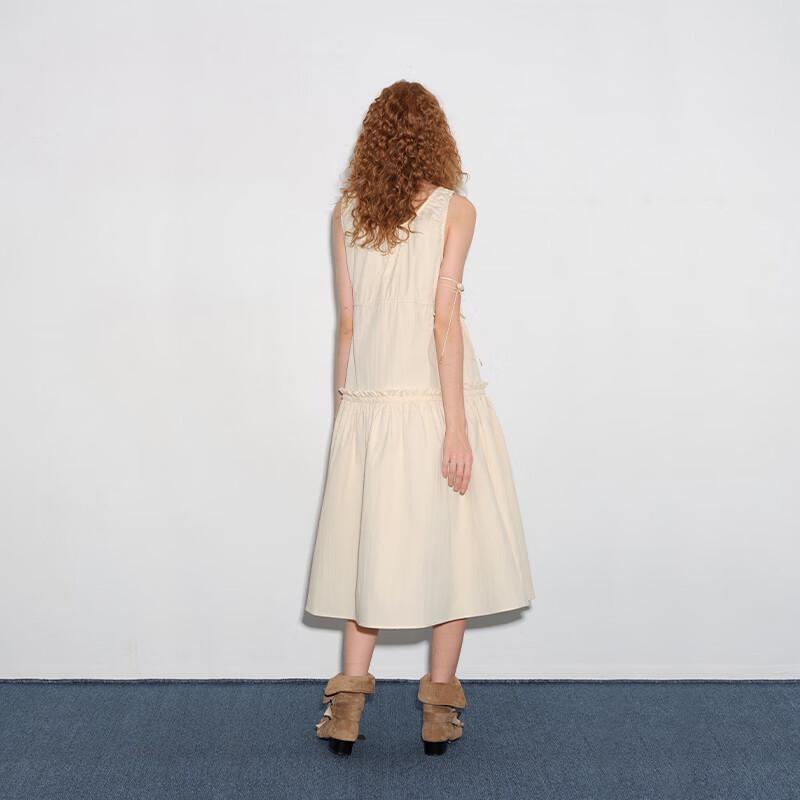 Women's Pleated U-Neck Sling Maxi Dress