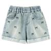 Children Casual Denim Shorts Bow Girls Elegant Above Knee Pants Mini Jeans Kids Teenager Brief Summer Shorts