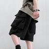 Men Cargo Shorts Elastic Waist Adjustable Drawstring Sport Shorts with Multi Pockets Wide Leg Casual Shorts