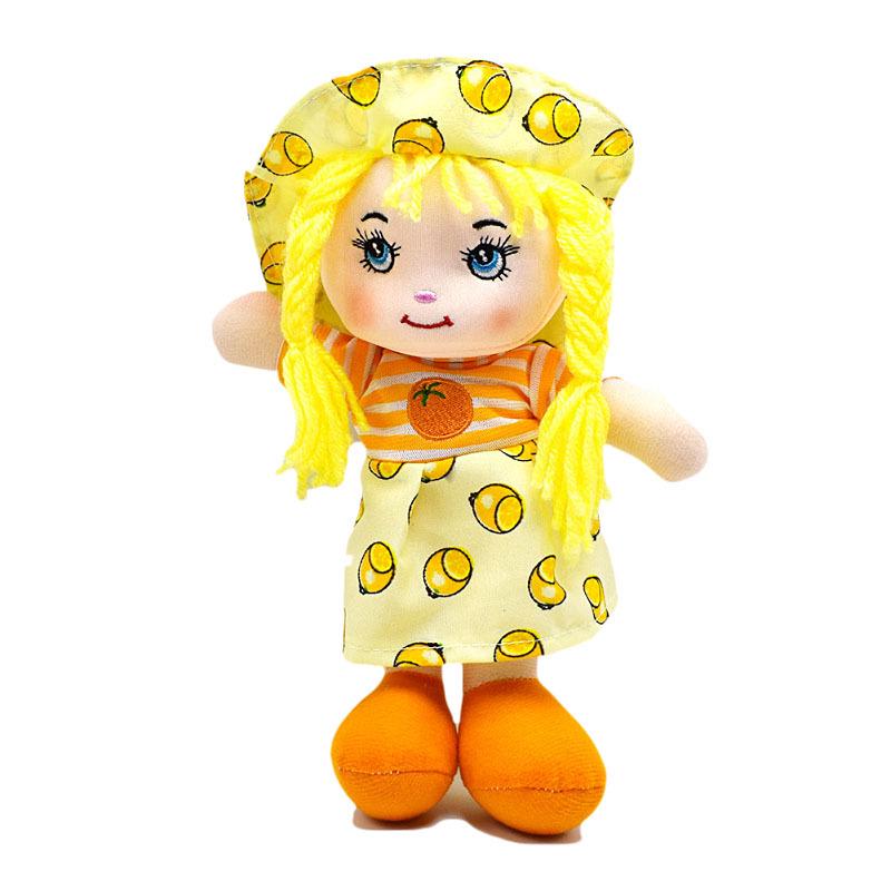 

Fruit-Themed Cloth Doll with Hat - Pink, Orange & Yellow Outfit, Perfect Gift for Girls 25cm