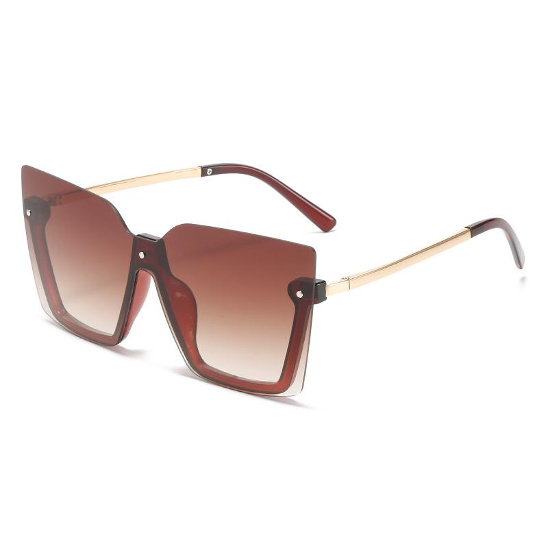 Half-Frame Square Sunglasses Women'S Trendy Rice Nail Sunglasses, Men'S Sunglasses Of The Same Style