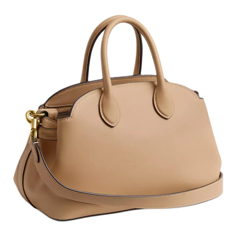 Coach Empire Carryall 26 Logo Zip Closure Leather Crossbody Shoulder Handbag Medium Women Handbags Brown CU066-B4T2
