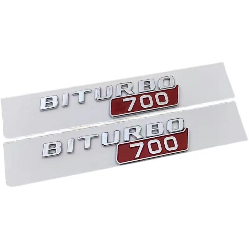 3D ABS Car Styling Logo BITURBO 700 Badge Fender Side Sticker Emblem Decals For Mercedes Benz AMG BITURBO 700 Auto Accessories