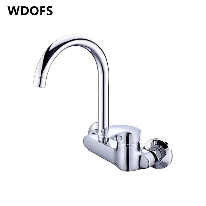 WDOFS In-Wall Dual-Handle Kitchen Faucet