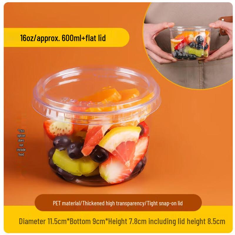 St. Billa Disposable Plastic Fruit Cups 16oz (600ml)