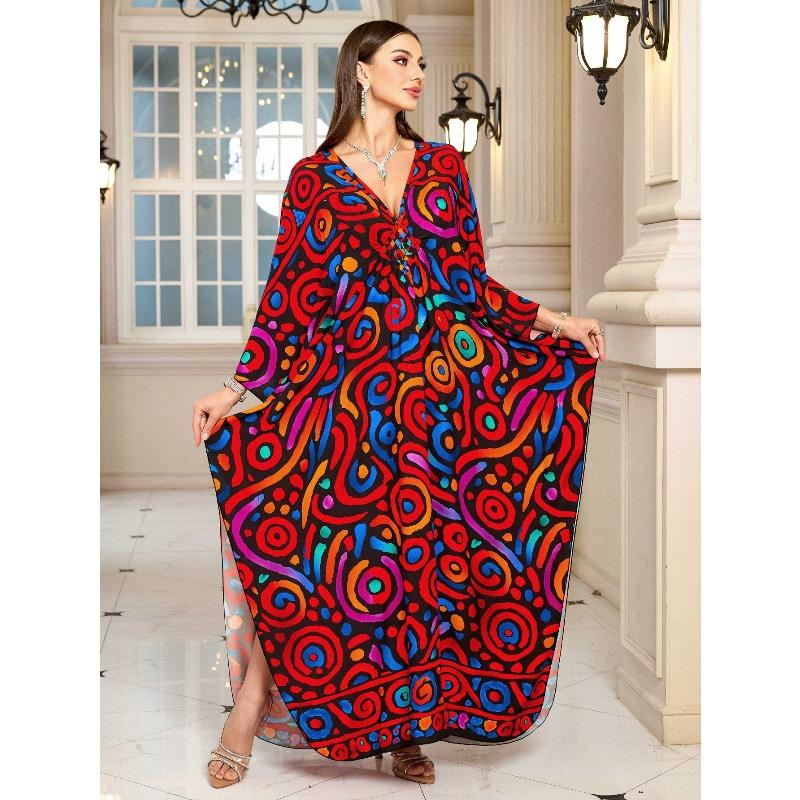 2025 New European and American Beach Dress Women's Loose Robe Bikini Blouse Sunscreen Clothing