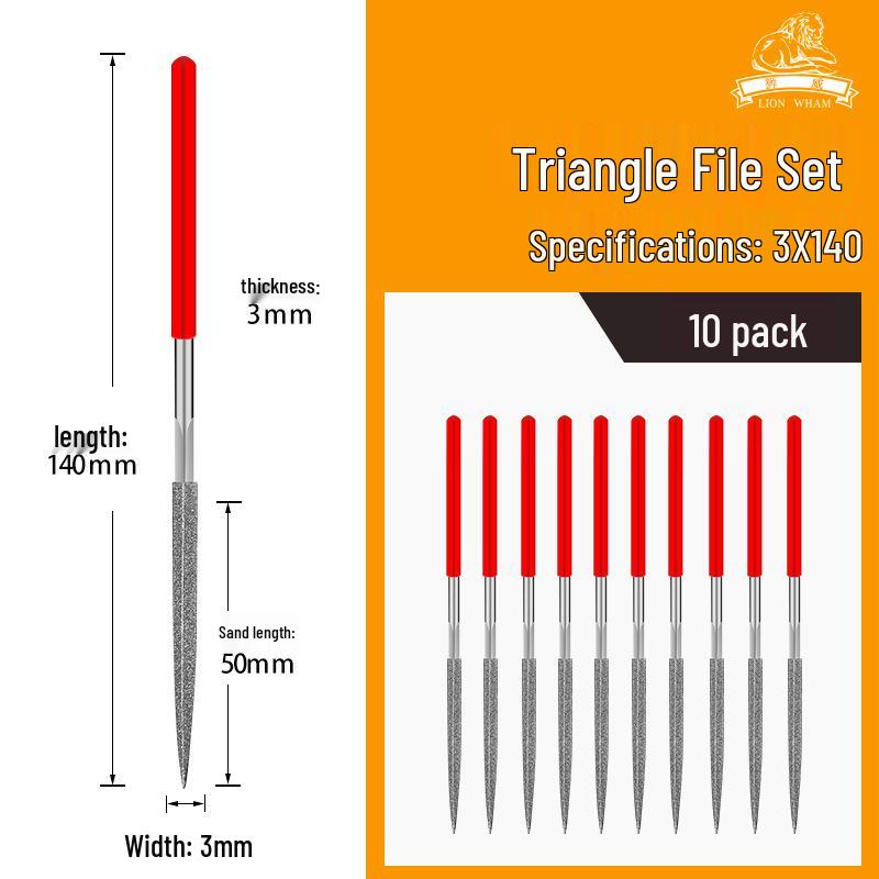 Titanium-Plated Fine Alloy Diamond File Set for Metal Grinding & Deburring