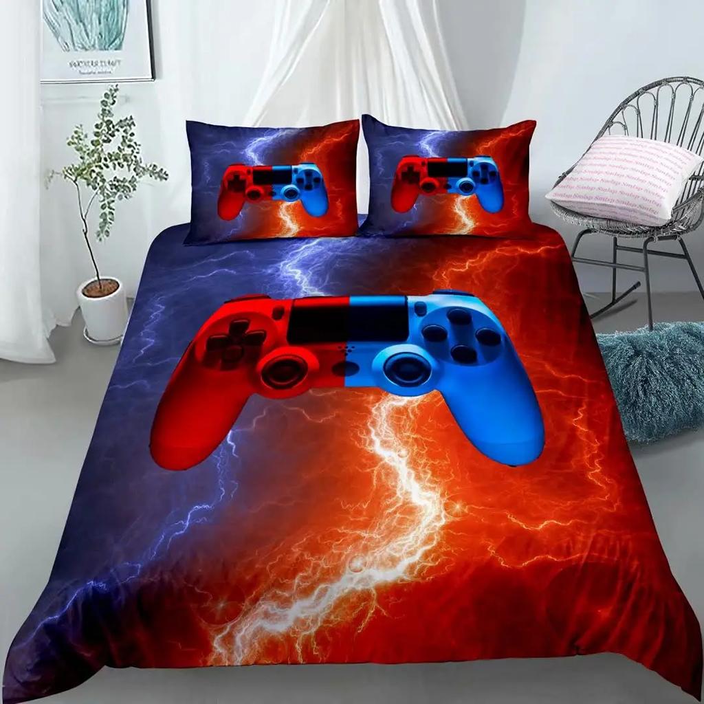 Moderne Technologie-Trends Gamer Bettwäsche-Set für Erwachsene Kinder Gamepad Steppdecke/ Bettbezug Hippie Nordisch Polyester Steppdeckenbezug
