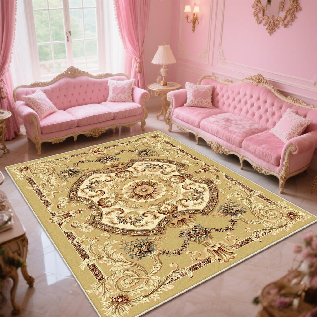 European Luxury Carpet Flower Decoration Living Room Large Area Rugs Classical Bedroom Sofa Fluffy Soft Foot Mat Customizable