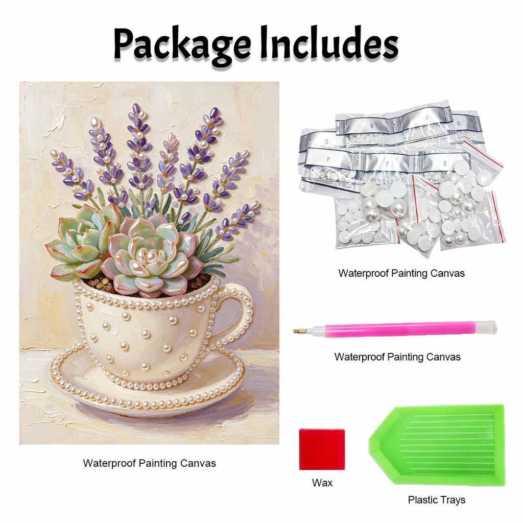 Lavender pearl painting handmade DIY 5D creative ornaments living room home decoration painting with succulents