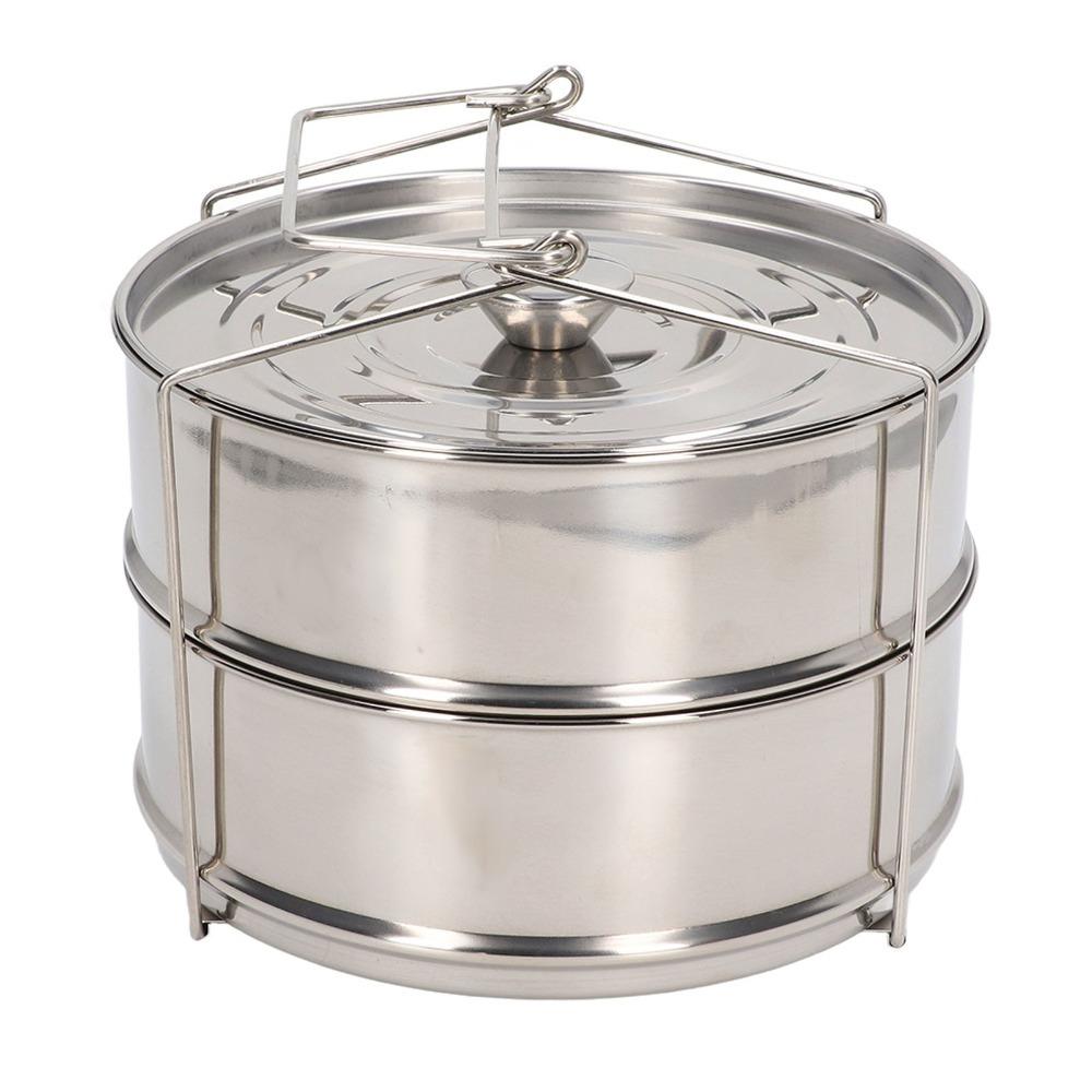 304 Stainless Steel Steam Pot Silver Steaming Pot Durable Stackable Steamer  Kitchen Cooking