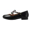 Retro Shallow Mouth One-word Buckle Bow Single Shoes Flat-soled Soft Leather One-pedal Mary Jane Shoes Women's Doudou Shoes