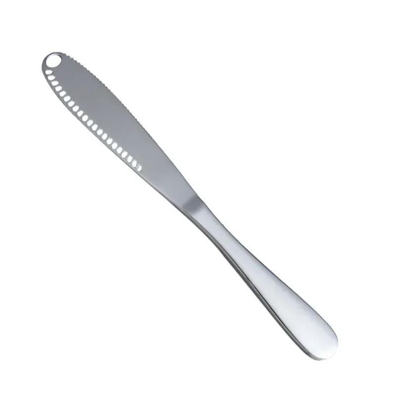 JUSTINLAU Butter Knife Holes Cheese Dessert Knife Stainless Steel Jam Knife Cutlery Toast Wipe Cream Cheese Cutter Kitchen Tools