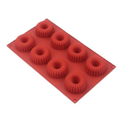 8 Holes Chocolate Donuts Bread Silicone Cake Mold Kitchen Baking Tools Donuts Swirl Shape Cake Biscuit Mold  DIY Chocolate Mould