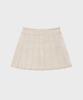 FALLETT Pleated Denim Skirt Ivory