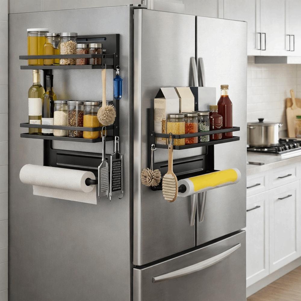 Large Capacity Refrigerator Magnetic Shelf Wall Mounted Seasoning Storage Organizer  for Kitchen