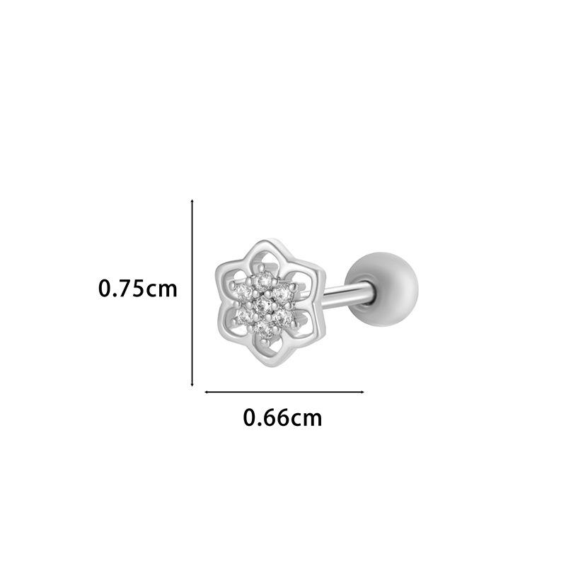 Cercei Henson Cupru Zirconiu Floare Geometrică Oțel Inoxidabil Studs Piercing Cartilaj