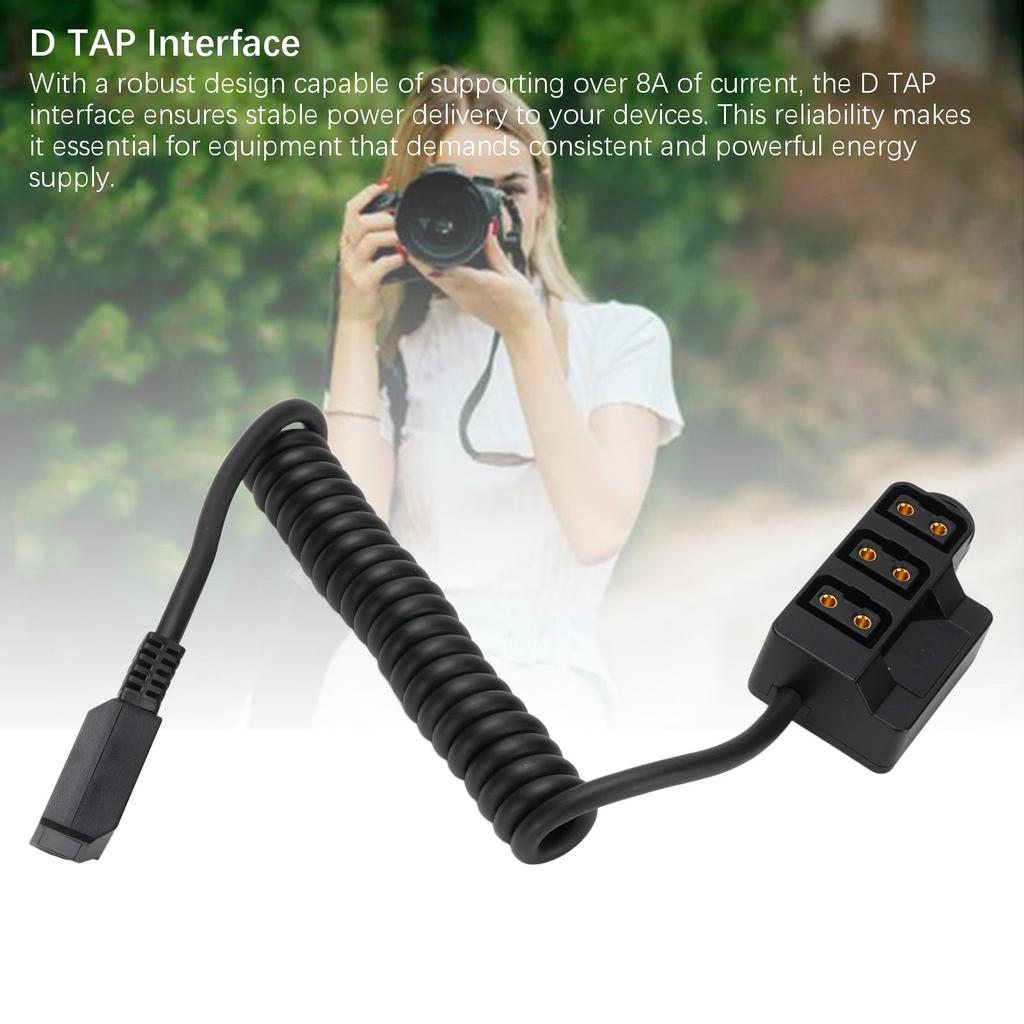 D Tap Splitter Cable with LED Digital Display B Type 3 Port D Tap Splitter Hub Power Cable for V Mount Camera Battery