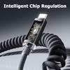 120W Car Spring Type C Cable For iPhone Huawei Xiaomi Samsung PD Fast Charging For Macbook iPad USB Type C To Type C Cable