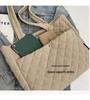 Large Diamond Lattice Cotton Padded Women's Tote – Autumn/Winter Casual Fashion Handbag
