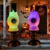 Halloween Themed Ghost Figurine with Pink Pumpkin Bat; Excellent Resin Ornament for Home & Office