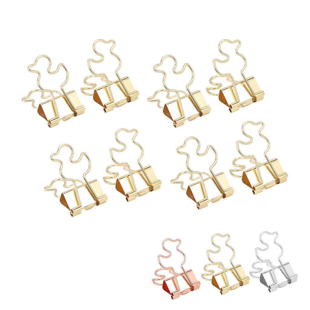 20Pcs Paper Clips Strong Clamping Force  Iron Little Duck Design Wide Application Small Binde