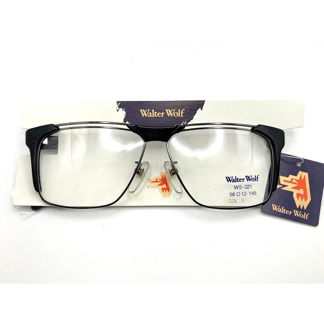 Used Deadstock Walter Wolf Wellington Glasses 56 Black Made in Japan