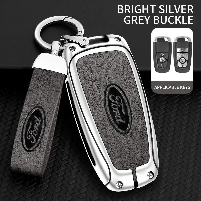 Car Sticker 2026 Hot For Ford New Leather Car Key Case Cover Shell For Ford Fusion Edge Mustang Explorer Expedition Bronco Ecosp
