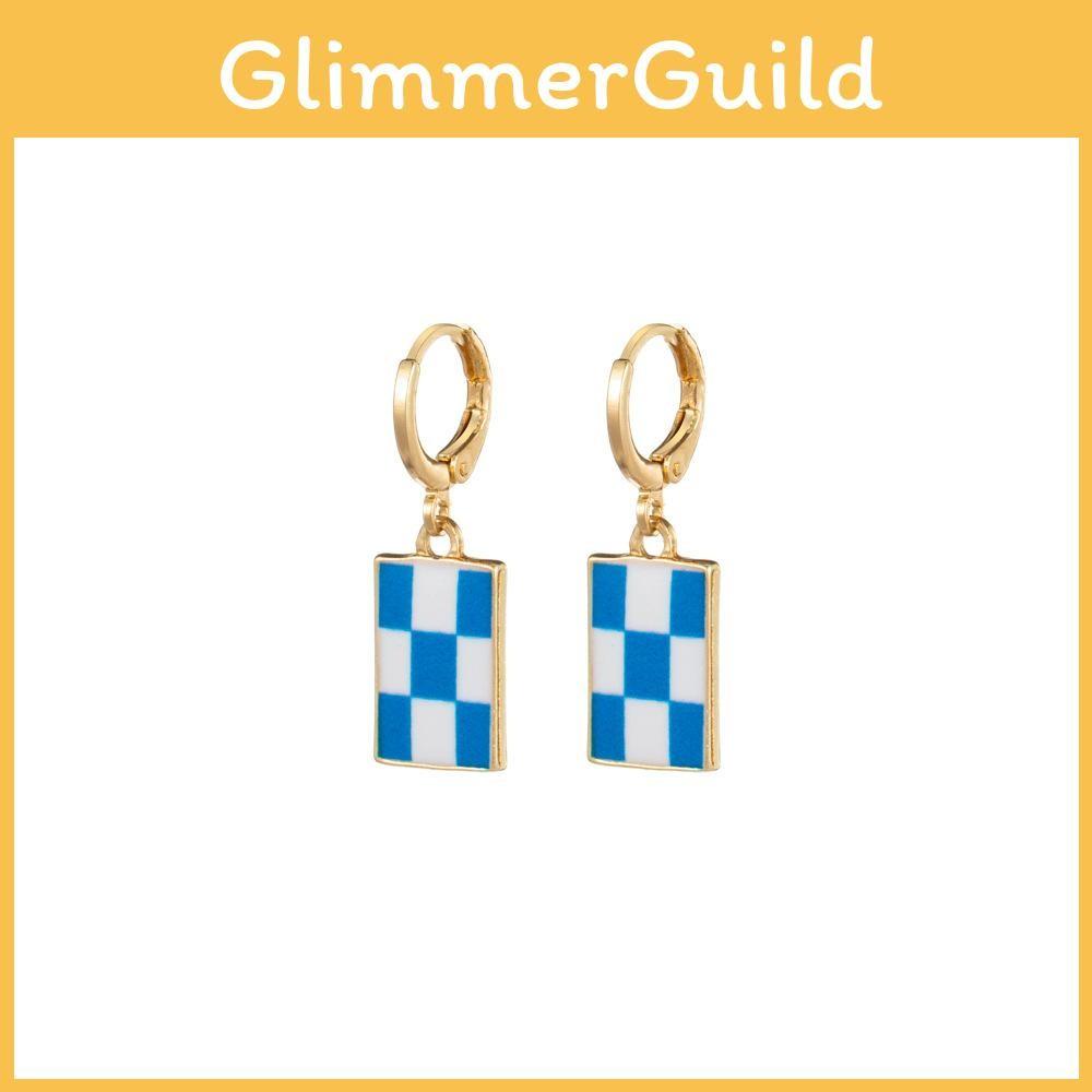 Plaid Geometric Colorful Earrings Fashionable And Trendy Design For Womens Gifts