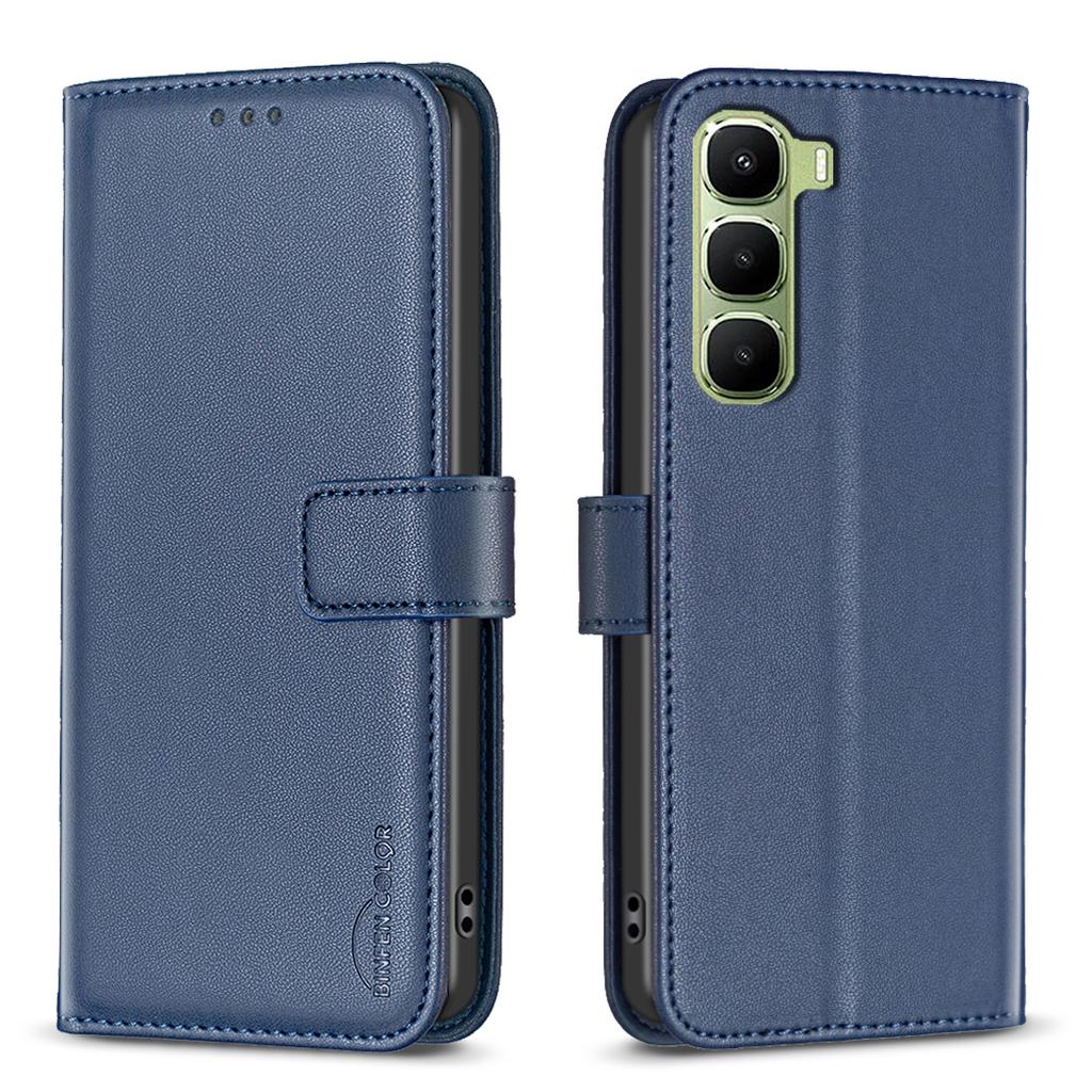 Pro pouzdro na telefon Infinix Hot 60 Pro 4G BINFEN COLOR BF17 Peněženka Folio Flip Kožený kryt