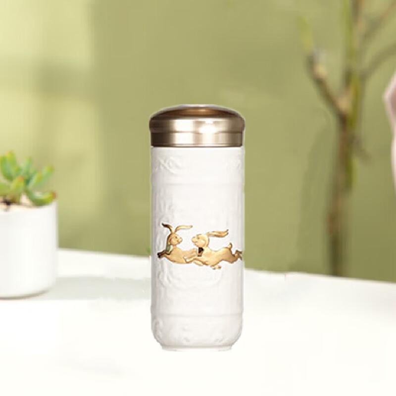 Qiantangxuan Auspicious Jade Rabbit Gilded Ceramic Mug