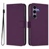 For Samsung Galaxy S24/Galaxy S25 Case Solid Color Wallet Leather Phone Cover with Strap